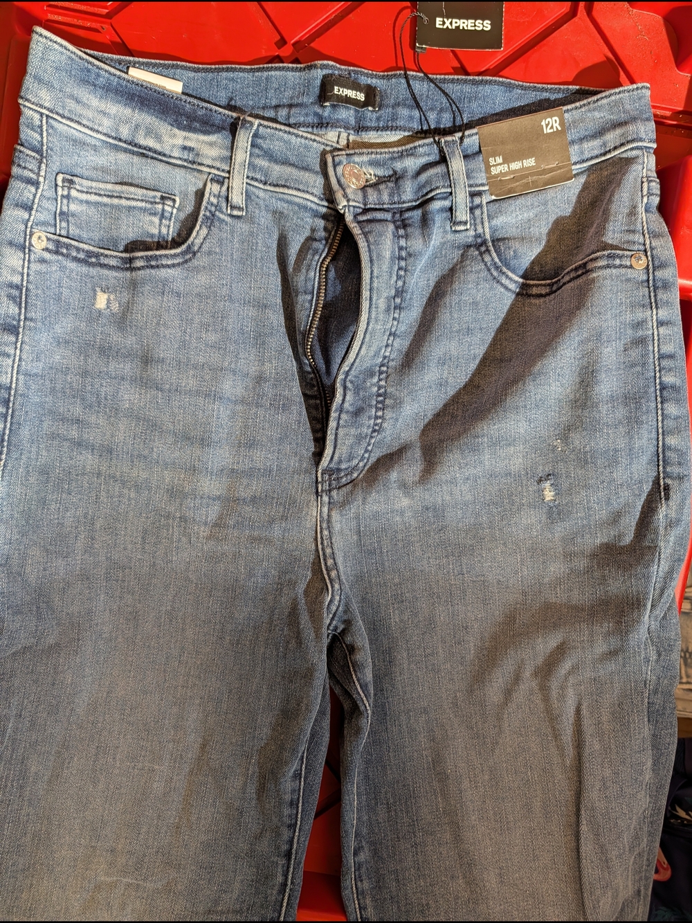 Express Men's Light Blue Slim Straight Jeans